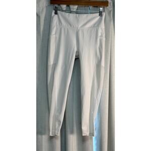 Cut The Frills White Leggings with Mesh Sides